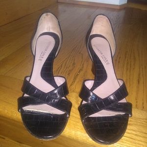 Kenneth Cole croc embossed wedges